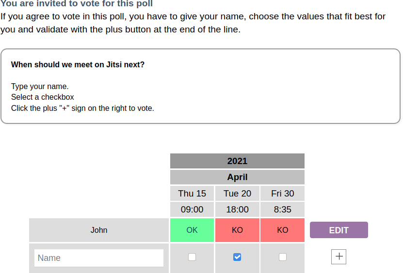 Dolibarr Date Poll Example