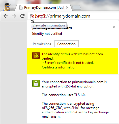 Self Signed SSL Info Example