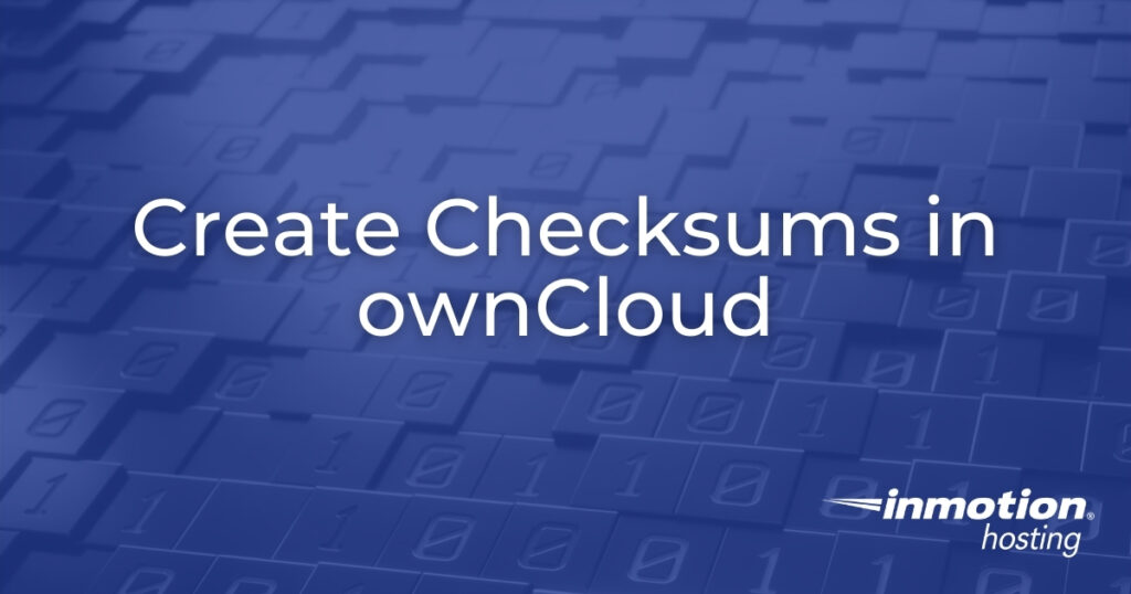 Create Checksums in ownCloud