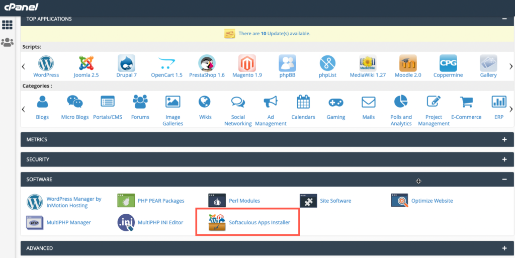 Setting Up Gallery from Softaculous | InMotion Hosting