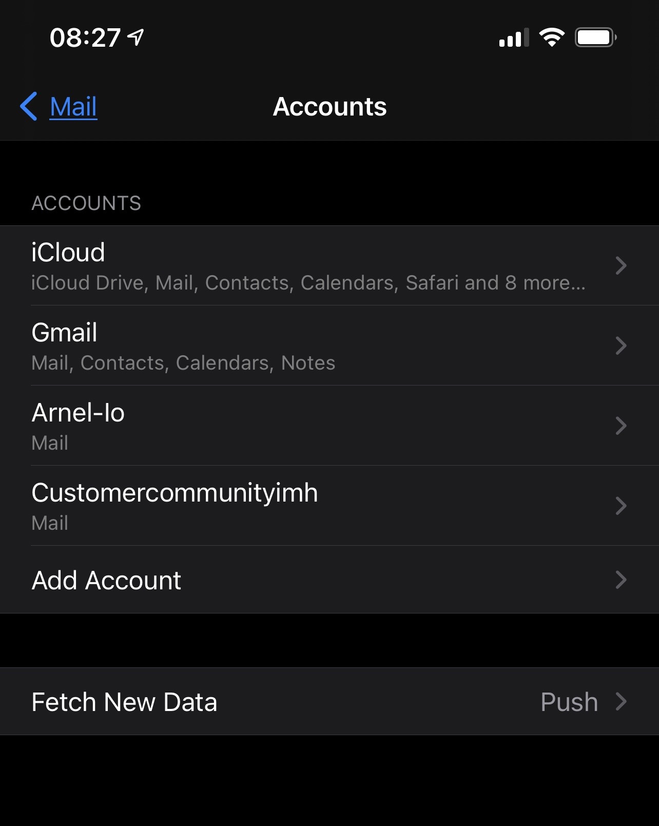 Select email account
