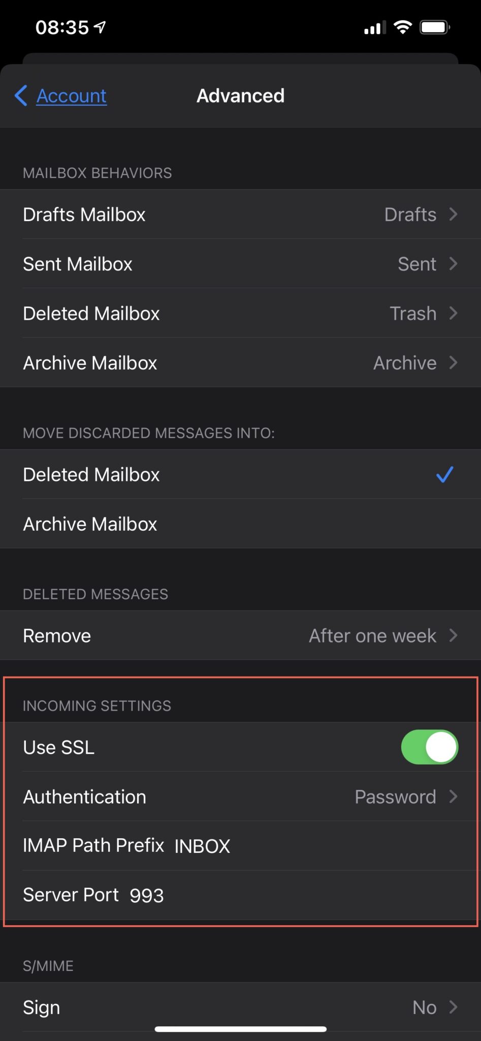 How to Edit Email Server Settings in iOS (14+) InMotion Hosting