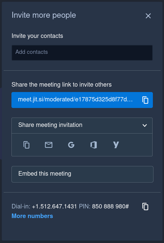 How to invite someone to Jitsi meeting