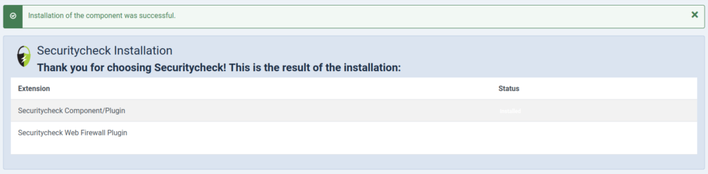 Joomla 4 Securitycheck Installed