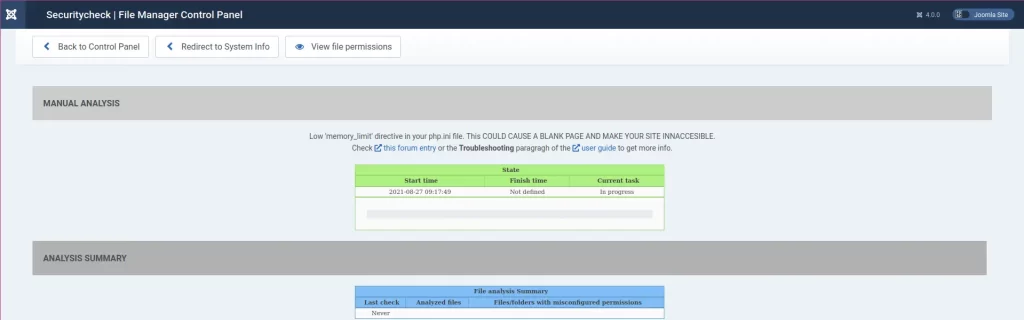 Joomla Securitycheck File Manager