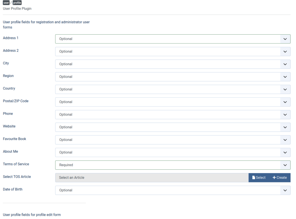 Joomla 4 User Profile Plugin