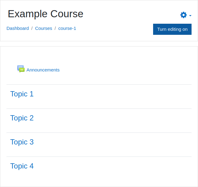Moodle example course