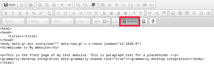 Edit HTML Source Code
