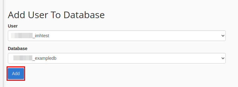 Assign user to database.