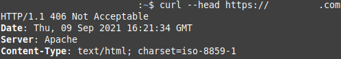 "curl --head" command results