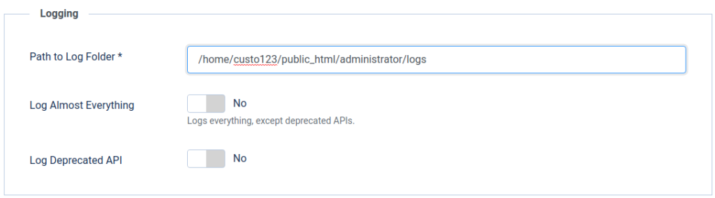 Joomla 4 Log Settings