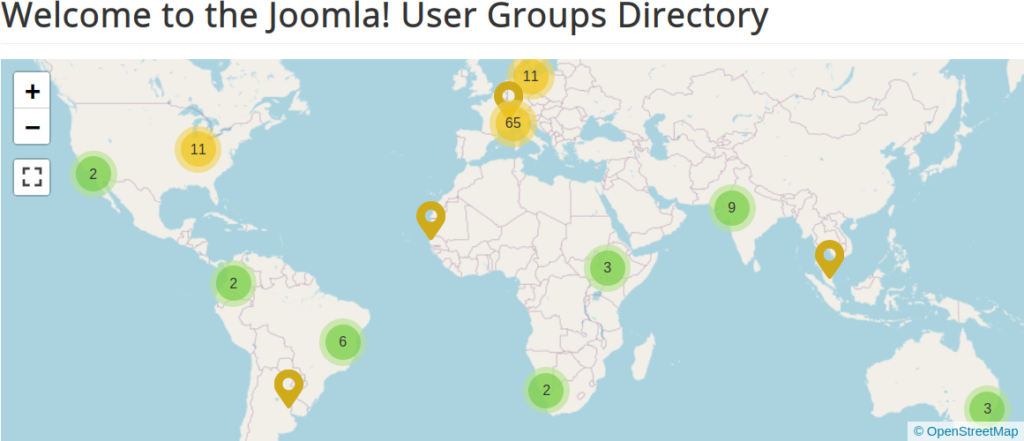 Joomla User Groups Directory page