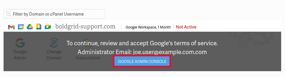 Access Google Workspace Admin Console