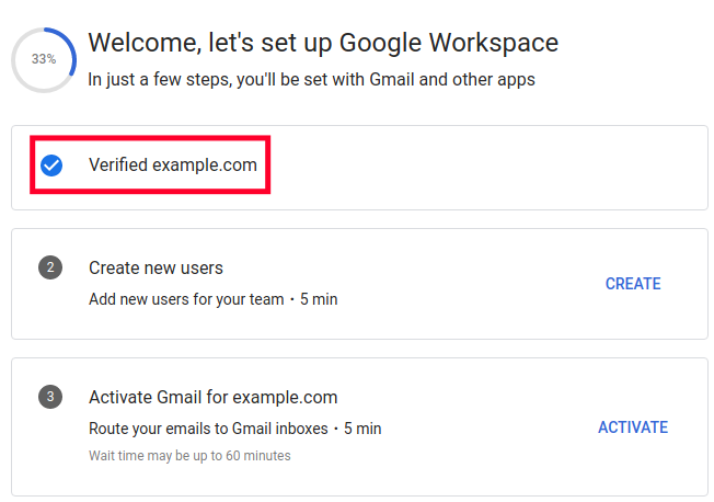 Google Workspace Domain Successfully Verified