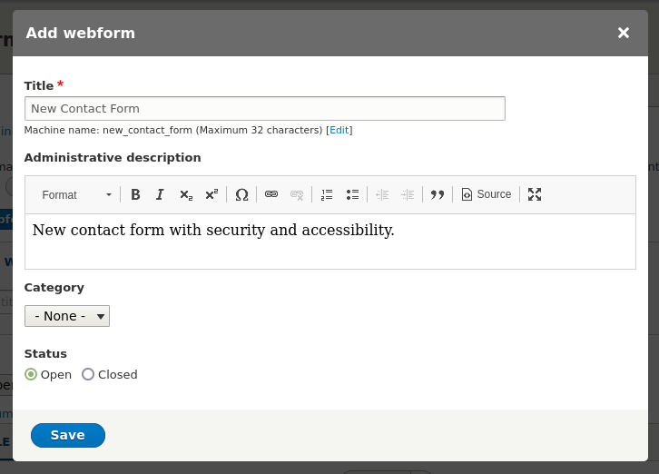 Add a Drupal webform