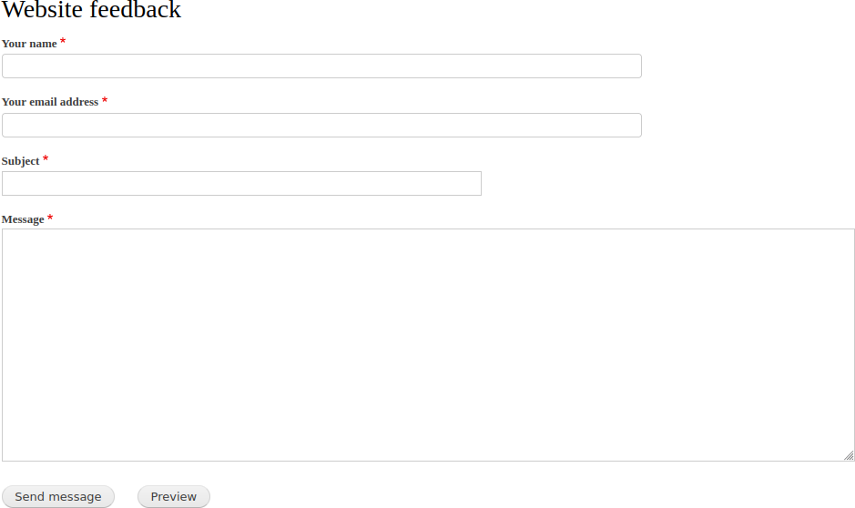 Drupal Website feedback webform