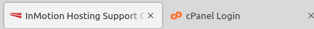 Two Firefox Browser tabs - IMH and cPanel login