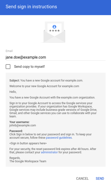 Send Google Workspace Email