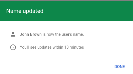 Name Updated in Google Workspace