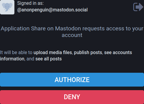 Authorize WordPress and Mastodon social media account integration