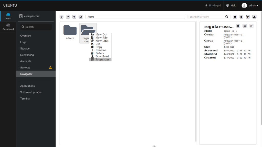 Cockpit Navigator directory options