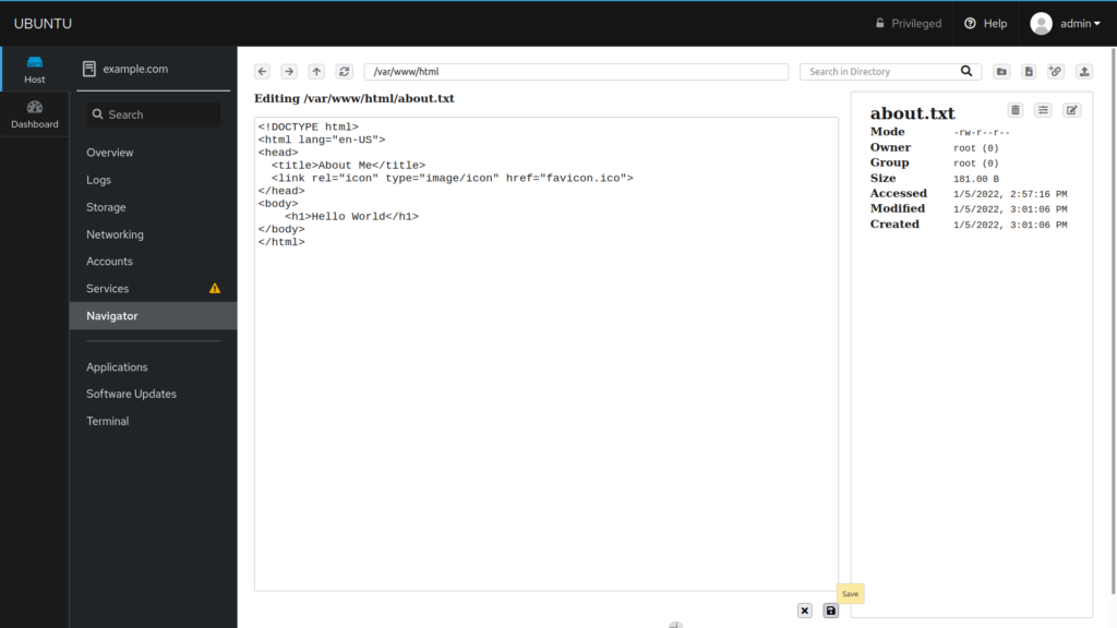 Cockpit Navigator text editor