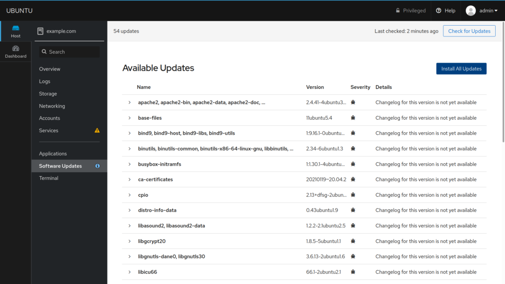 Available Cockpit software updates