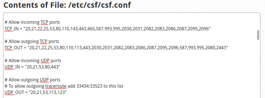 CSF ports allowed