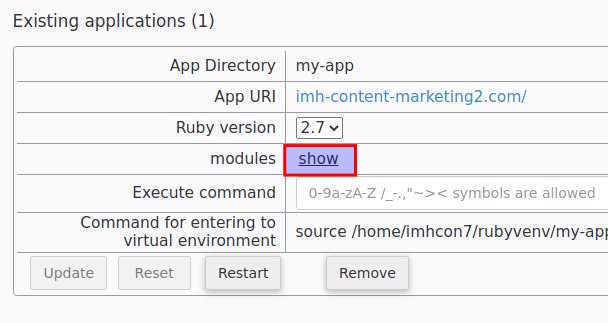 Show modules