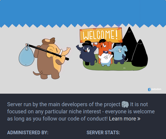 Mastodon.social "Learn more" link