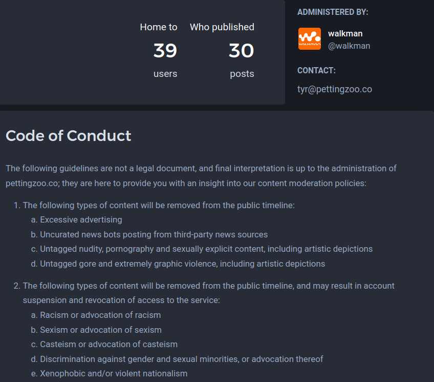 Walkman.social Code of Conduct snippet
