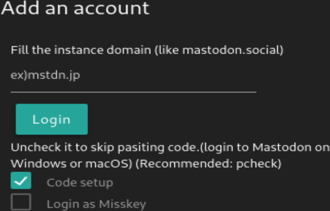 Type Mastodon instance URL