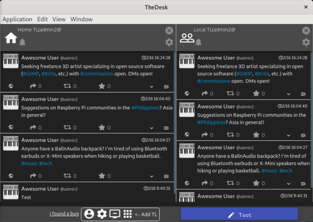 TheDesk default dashboard