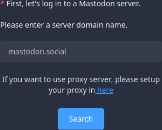 Enter your Mastodon instance URL