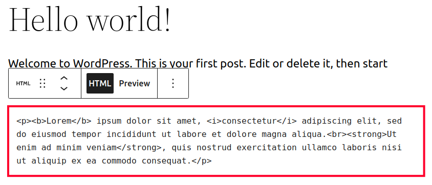 Adding Code to a Custom HTML Block