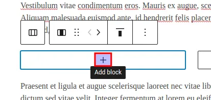 Adding block content within a column block.