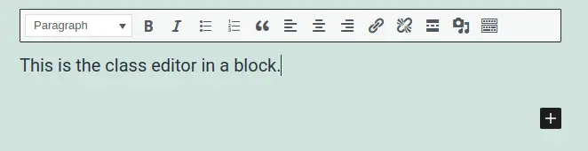 Classic editor block