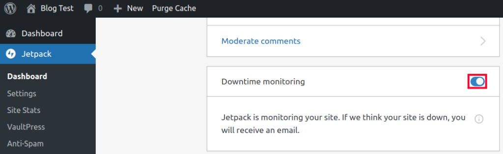 Enabling Jetpack Website Monitoring