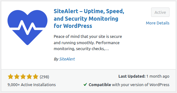 SiteAlert Uptime Monitoring Plugin