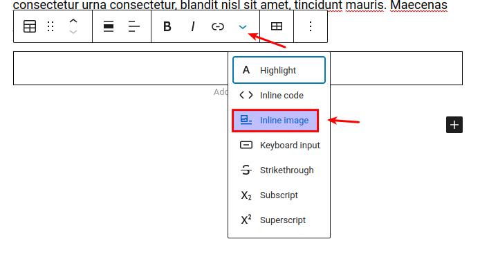 arrow dropdown, inline image