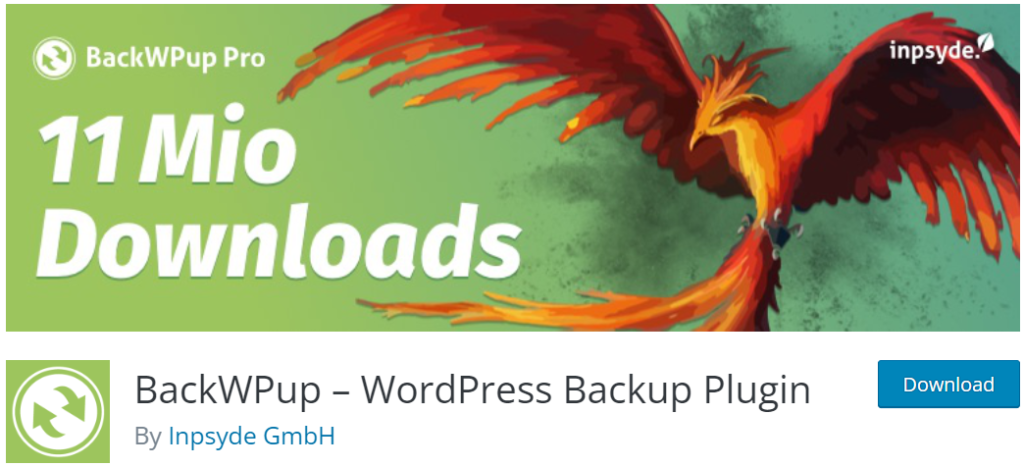 BackWPup - WordPress Backup Plugin screenshot from the WordPress Plugins repo