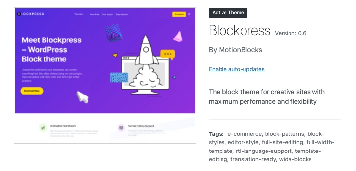Blockpress description page
