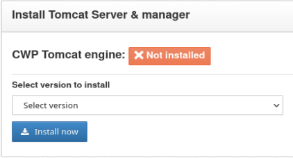 Install Control Web Panel (CWP) Tomcat server and manager