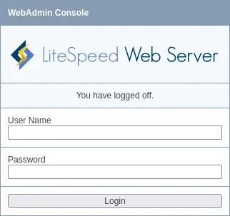 LiteSpeed admin panel