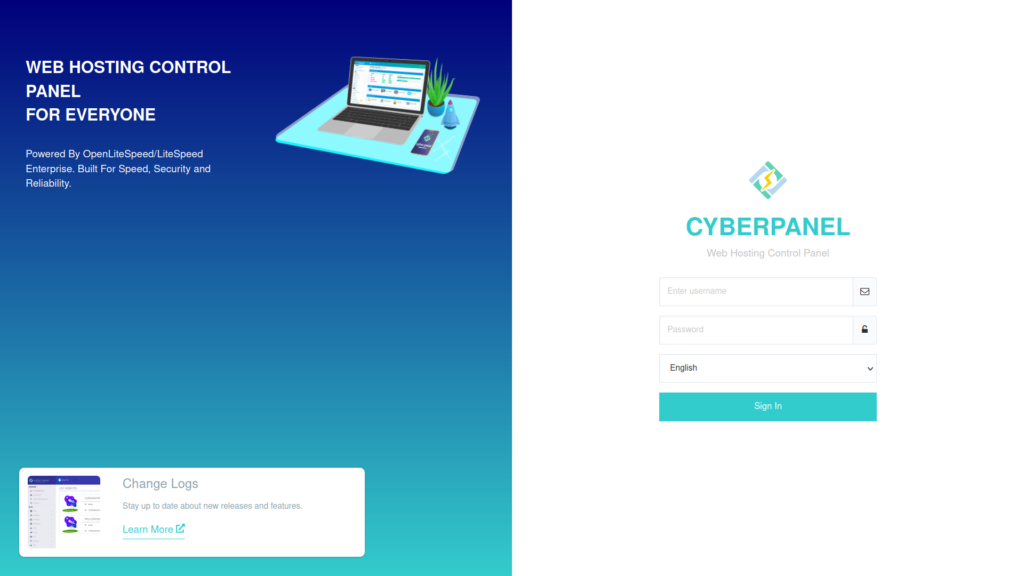 Log into CyberPanel