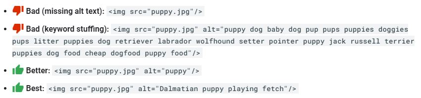Google shares some tips for how to handle keywords in your alt text. 