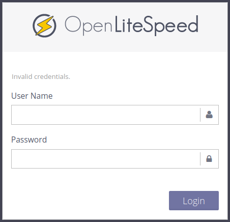 Log into OpenLiteSpeed