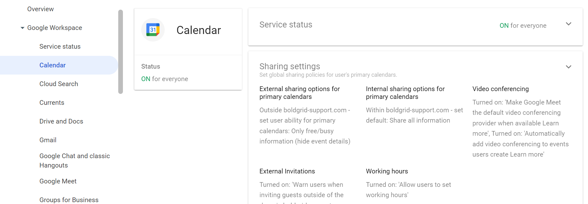 Managing Google Calendars InMotion Hosting