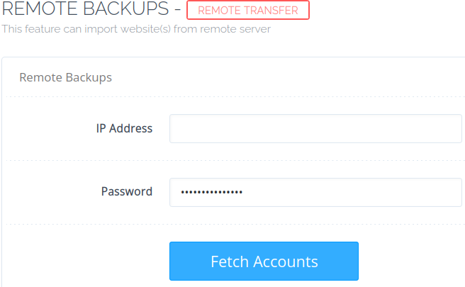 Import remote CyberPanel server backups