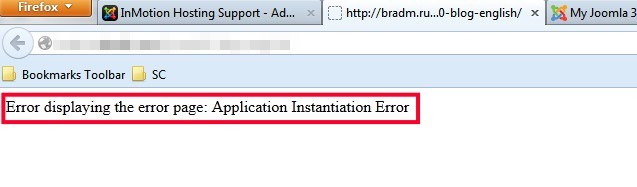 Error displaying the error page: Application Instantiation Error